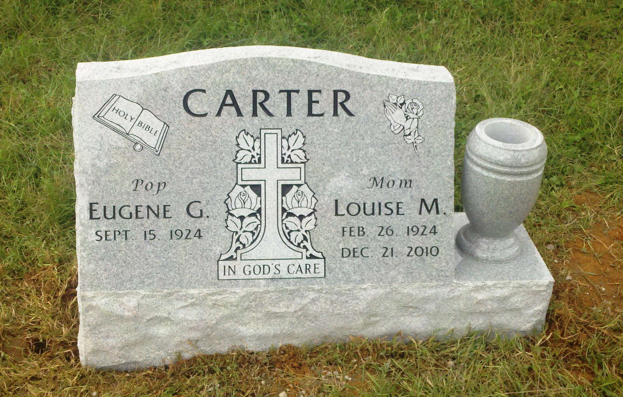 Carter Slant W Vase 1 Granite Memorials Gravestones And