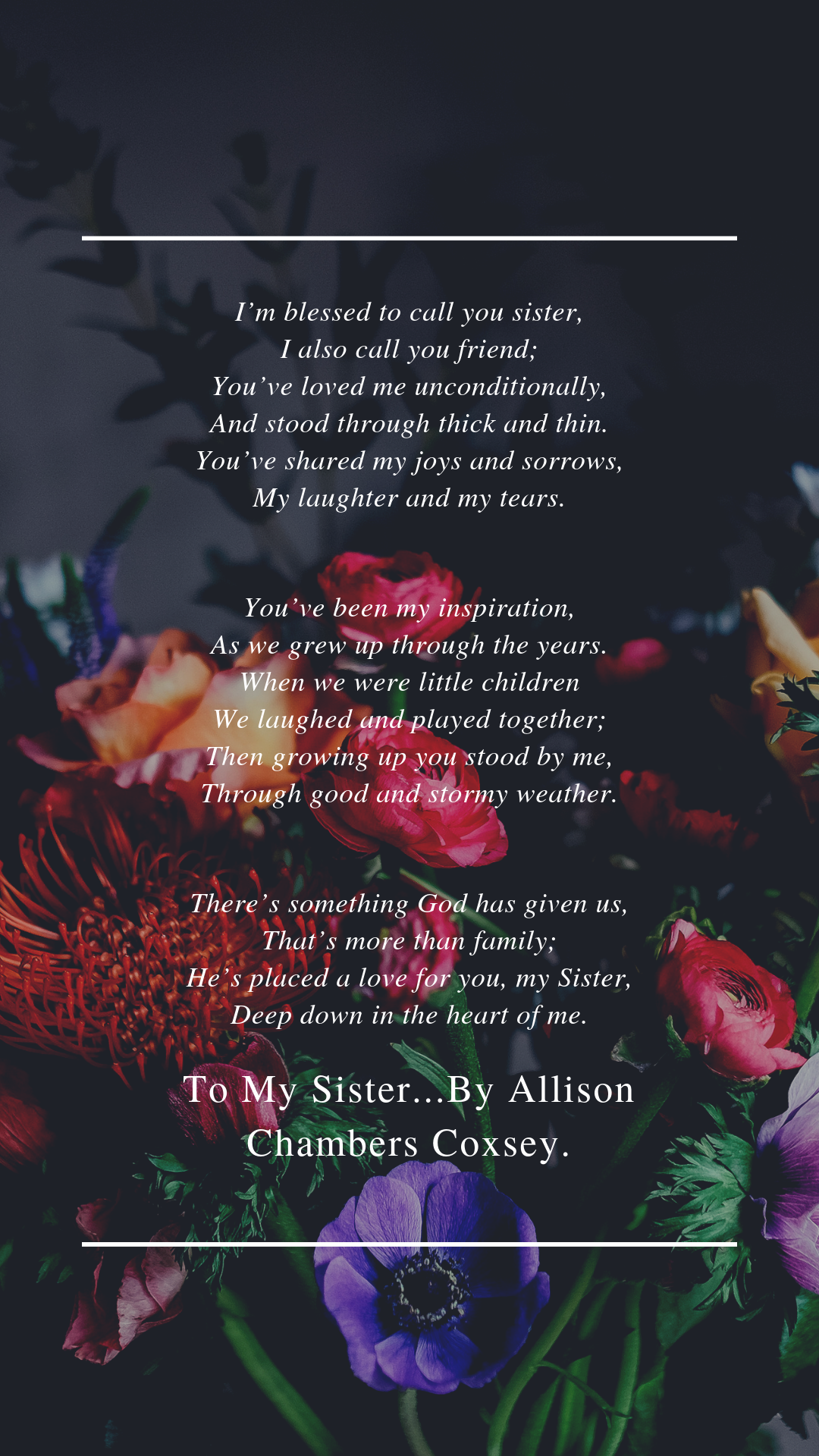 love short poems about sisters